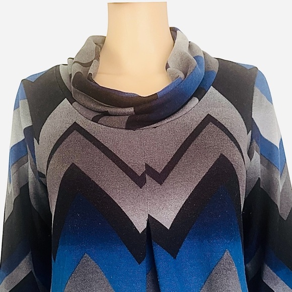 New Directions casual zigzag tight knit cardigan S multi color dropped neckline - Picture 4 of 13